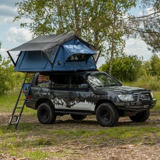 Wild Camp Niagara II 180 roof top tent, blue, with luggage rack - view 2