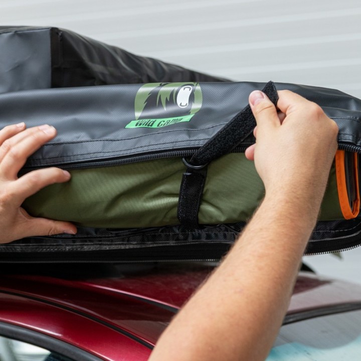 Wild Camp 1.25x2 m Roof Rack Awning, Green | Szekla4x4