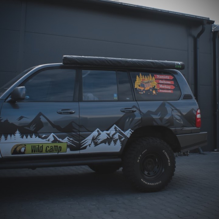 Wild Camp 2x2 m Awning, Grey, with LED Light | Szekla4x4