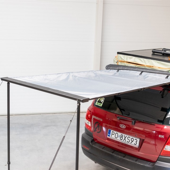 Wild Camp 1.25x2 m Roof Rack Awning, Grey | Szekla4x4
