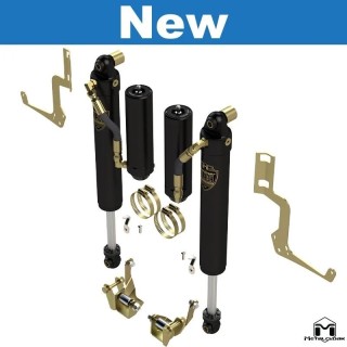 RockSport BLACK, 2.5"/3.5" JL Wrangler & JT Gladiator Adjustable Reservoir Shocks, Front, Pair, Standard Axle Edition METALCLOAK