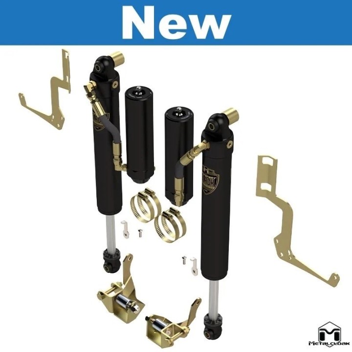 RockSport BLACK, 4.5"/5.5" JL Wrangler & JT Gladiator Adjustable Reservoir Shocks, Front, Pair METALCLOAK