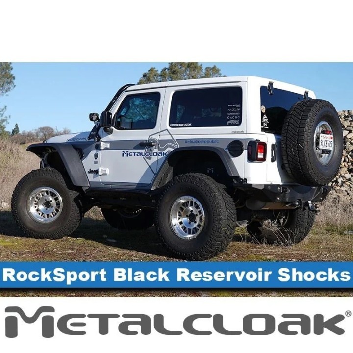 RockSport BLACK, 4.5"/5.5" JL Wrangler Adjustable Reservoir Shocks, Rear, Pair METALCLOAK - view 10