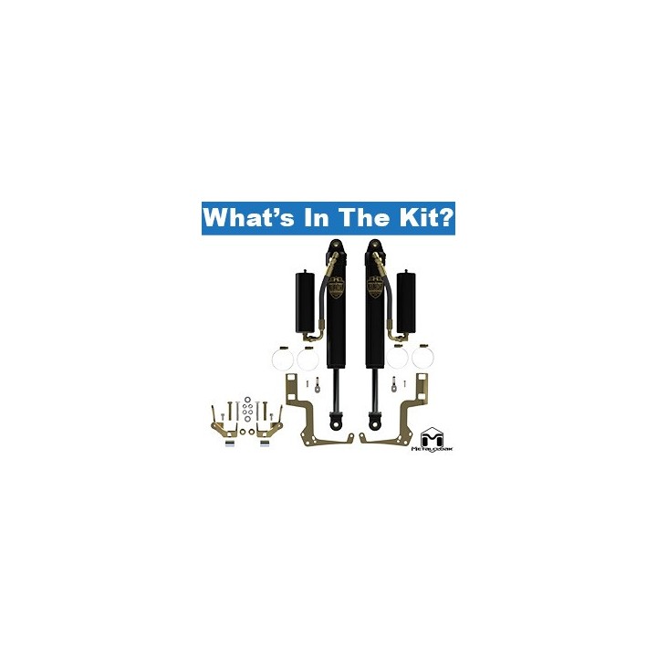 RockSport BLACK, 2.5"/3.5" JL Wrangler & JT Gladiator Reservoir Shocks, Front, Pair METALCLOAK