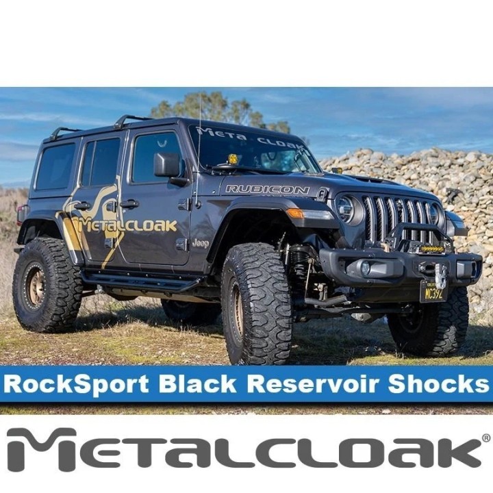 RockSport BLACK, 2.5"/3.5" JL Wrangler & JT Gladiator Reservoir Shocks, Front, Pair, Standard Axle Edition METALCLOAK - view 12