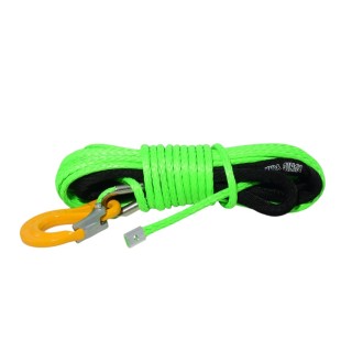Synthetic Winch Rope 5mm x 15m with Hook – Lime Green