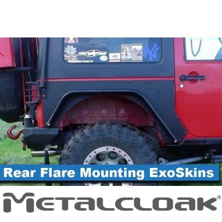 Overline Rear Flare Mounting ExoSkin, Pair, JK, 2-Door METALCLOAK