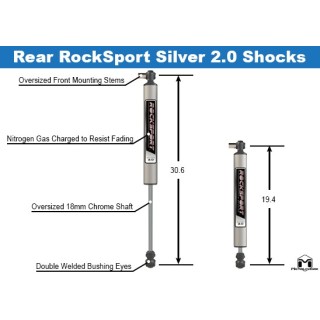 MetalCloak RockSport Silver 2.0 – Rear Shocks Jeep Wrangler JL