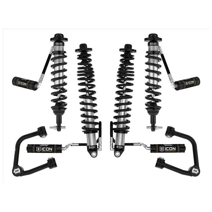 Zestaw Zawieszenia ICON Ford Bronco 2-3'' Lift, Stage 4, Rurowe Wahacze, Sprężyny HD (z pakietem Sasquatch)