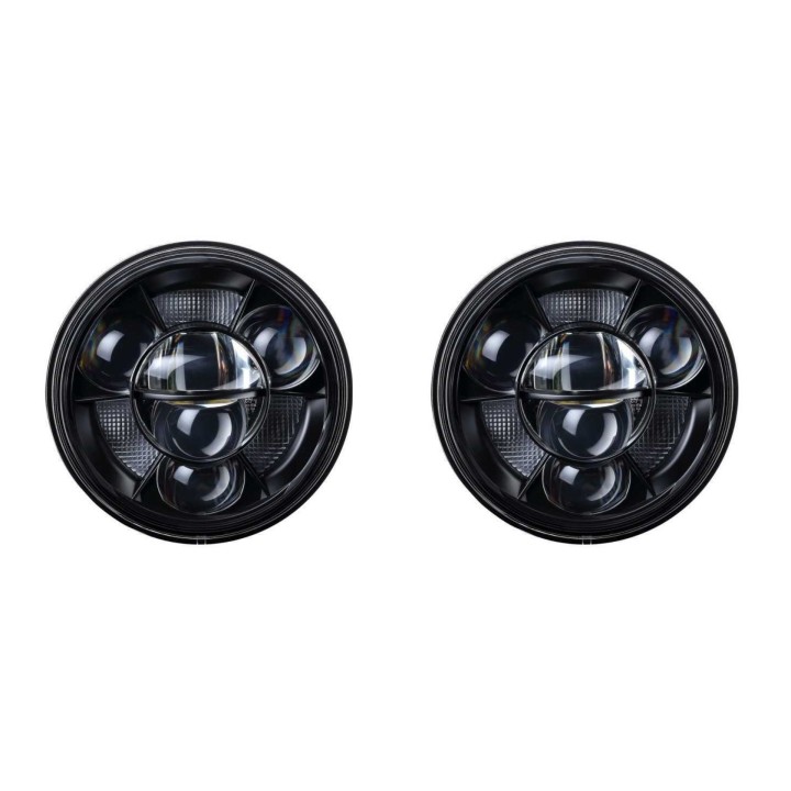 7” LED Headlights Set of 2 | Low & High Beam + DRL | E4 | 12–24 V | Black