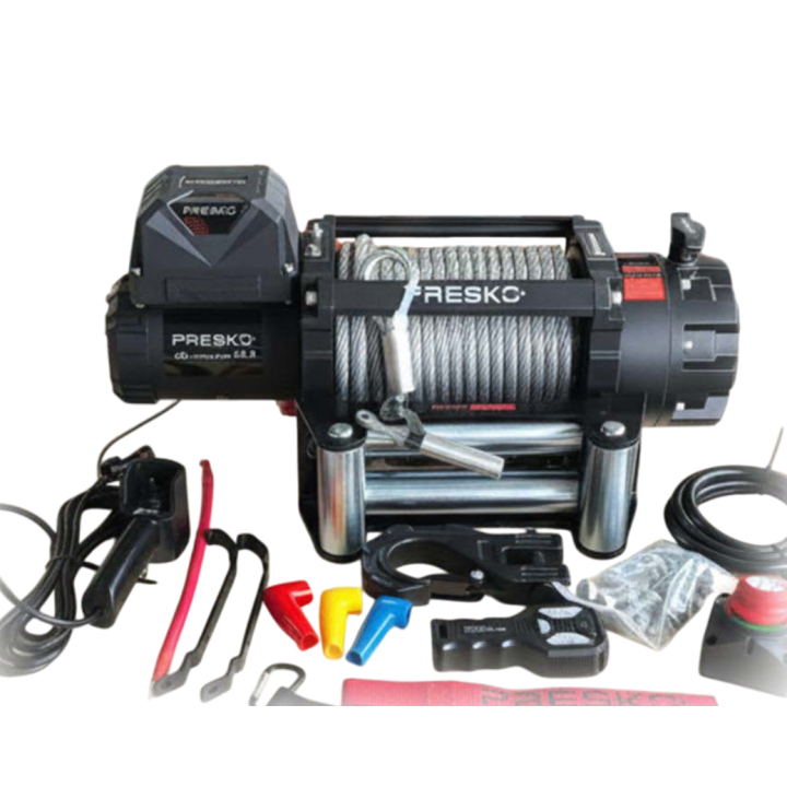 Presko MAMMOTH 17.0 Winch – Steel Rope | 24V | 7720 kg Pulling Capacity