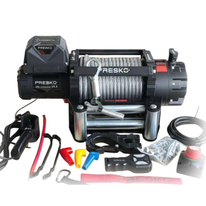 Presko MAMMOTH 20.0 Winch – Steel Rope | 24V | 9080 kg Pulling Capacity