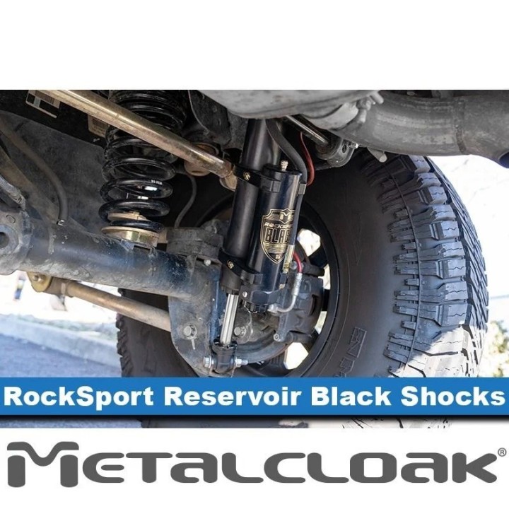 RockSport BLACK 2.5"/3.5" JK Wrangler Reservoir Long Travel Shocks Adjustable Rear Pair METALCLOAK - view 3