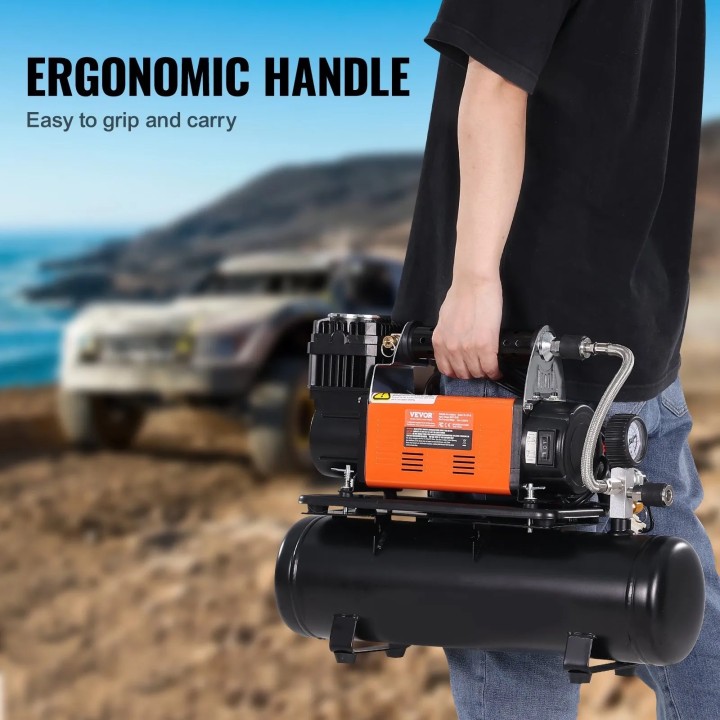 VEVOR 12V Air Compressor 6L Tank 150 PSI 6.35 CFM – Portable Tire Inflator