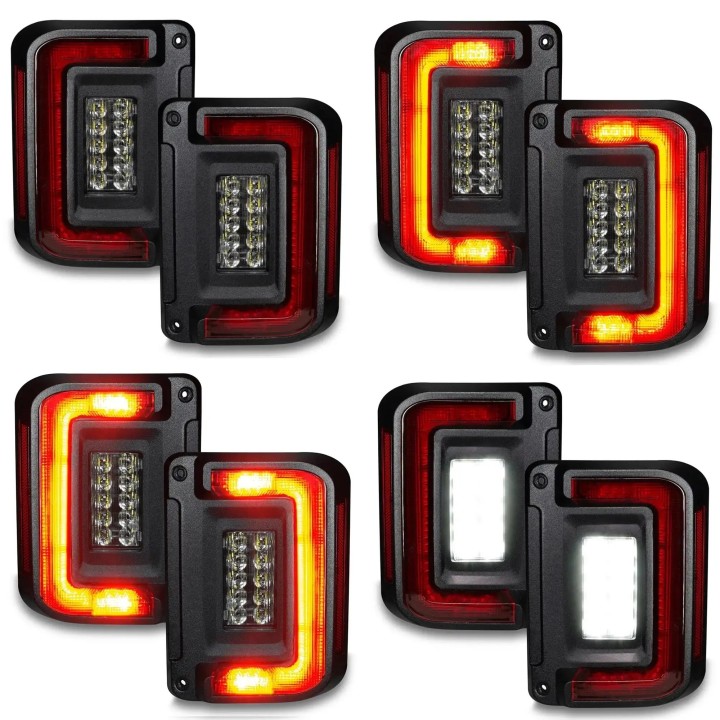 EU Flush LED Tail Lights Set Jeep Wrangler JK 2007-2017