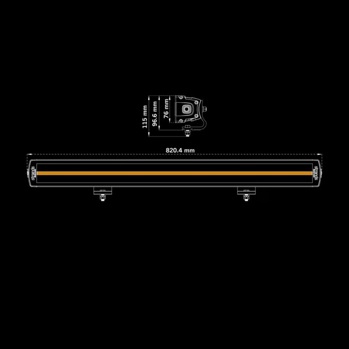 Siberia XPA DR LED bar – white/amber position, 8–50