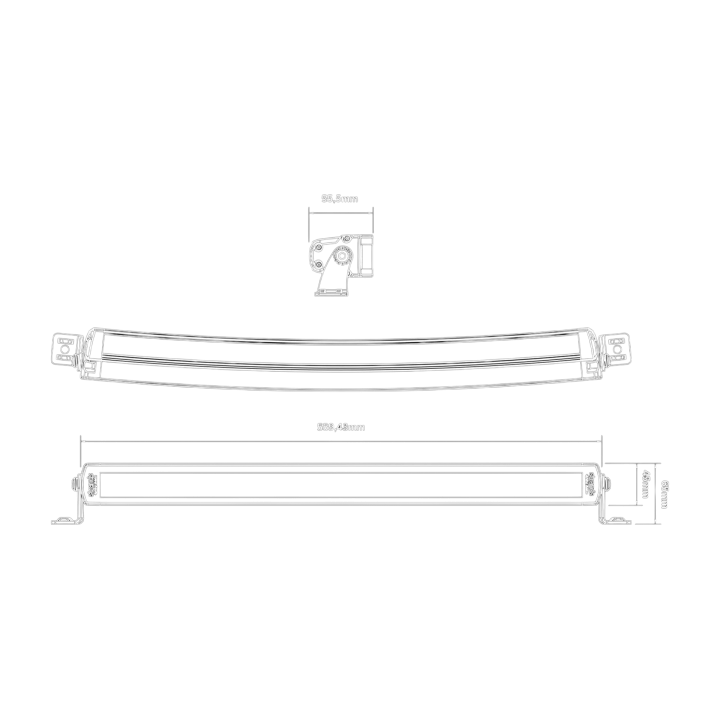 Curved 22 LED Light Bar Siberia SRC White or Amber Position