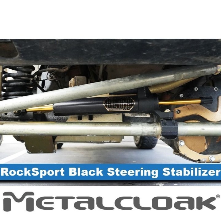 RockSport BLACK XD Adjustable Steering Damper/Stabilizer, JK/JL Wrangler, JT Gladiator METALCLOAK - view 7