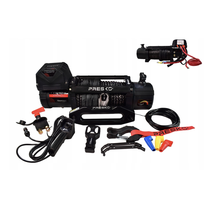 Presko Raptor 13500lbs Winch – Synthetic Rope | 12V | 6130 kg Pulling Capacity