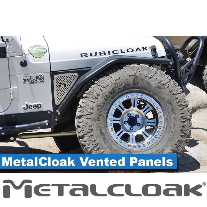 MetalCloak M.V.P. Vented Panels (Pair) – Aluminum Access Panels for TJ/LJ 1997–2006 | Overline/Arched