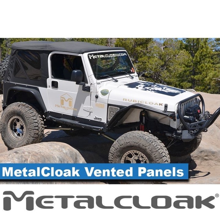 MetalCloak M.V.P. Vented Panels (Pair) – Aluminum Access Panels for TJ/LJ 1997–2006 | Overline/Arched