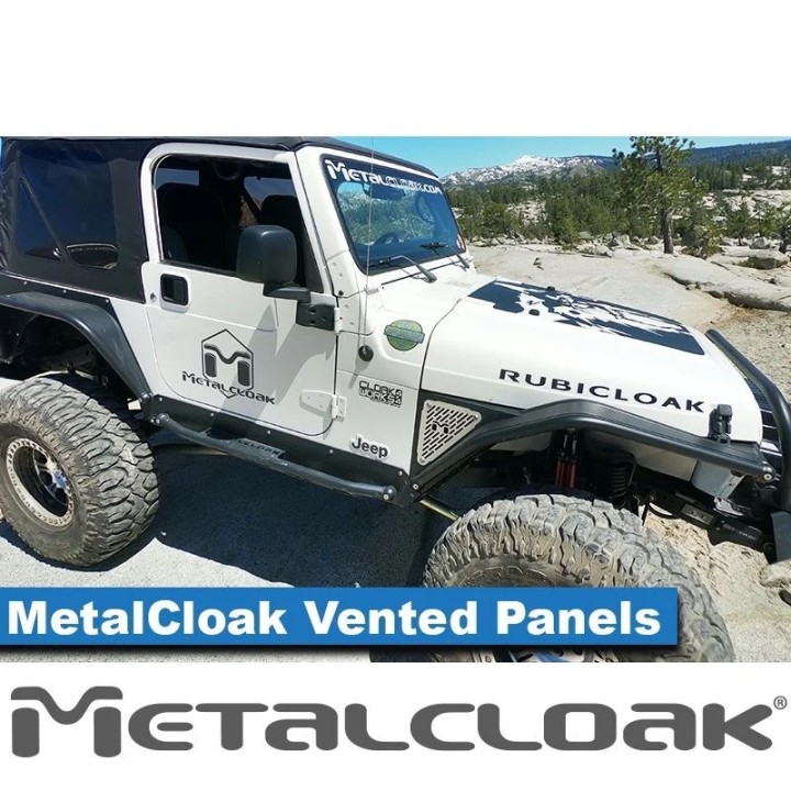 MetalCloak M.V.P. Vented Panels (Pair) – Aluminum Access Panels for TJ/LJ 1997–2006 | Overline/Arched