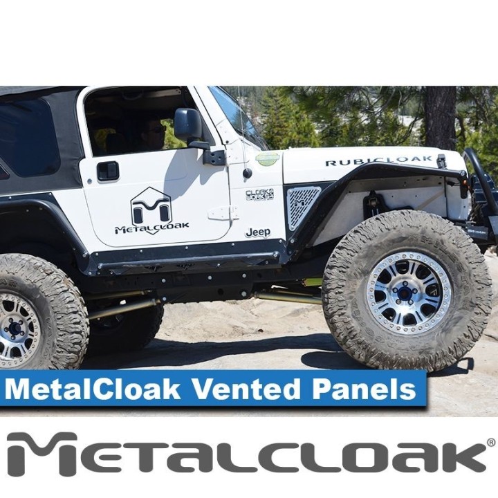 MetalCloak M.V.P. Vented Panels (Pair) – Aluminum Access Panels for TJ/LJ 1997–2006 | Overline/Arched