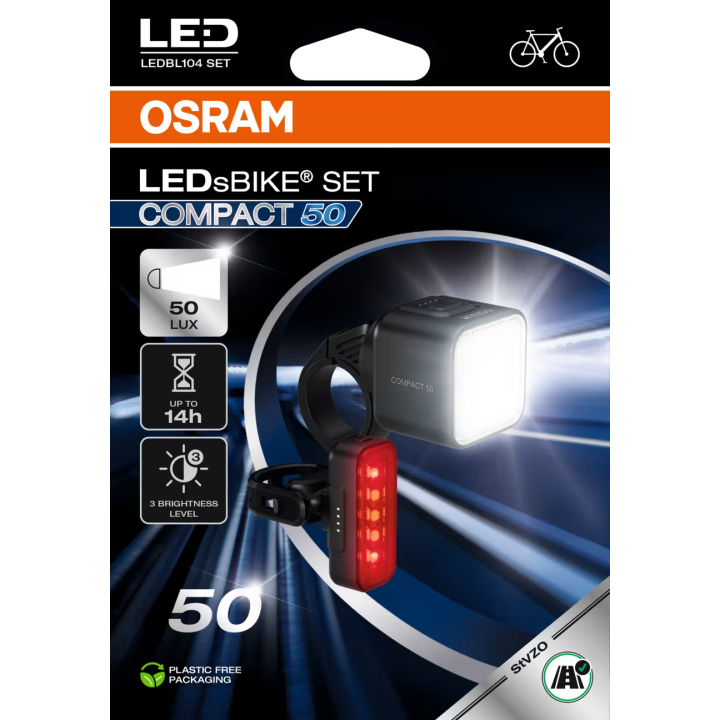 OSRAM LEDsBIKE COMPACT 50 SET – 50 lx bike light set