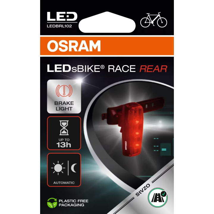 OSRAM LEDsBIKE RACE REAR – LED rear bike light with brake