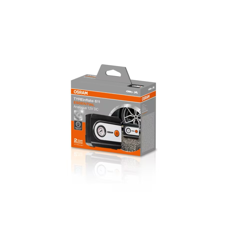OSRAM TYREinflate 611 ESSENTIAL – 12 V tyre inflator 6.9 bar