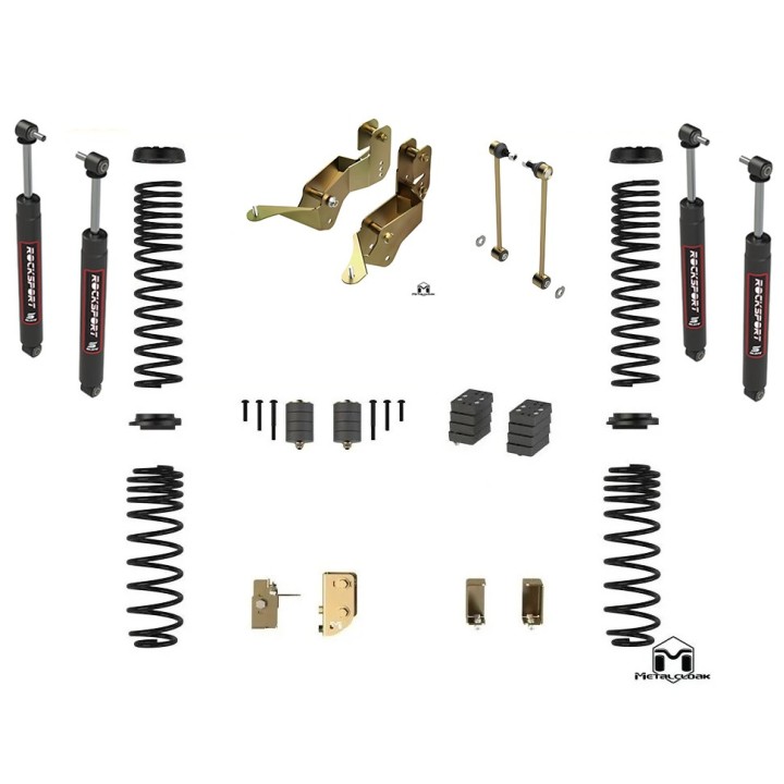 MetalCloak 2.5" Base Camp Lift Kit for Jeep JL Rubicon (2018+) A2325 + Rocksport SLATE