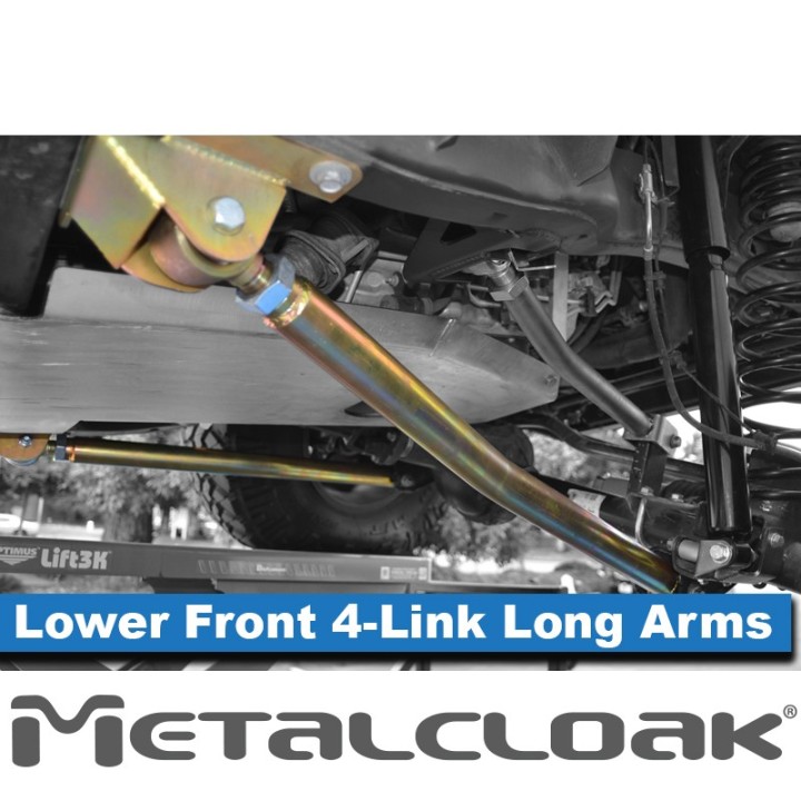 MetalCloak Duroflex Lower Front 4-Link Long Arms, Jeep Wrangler JK