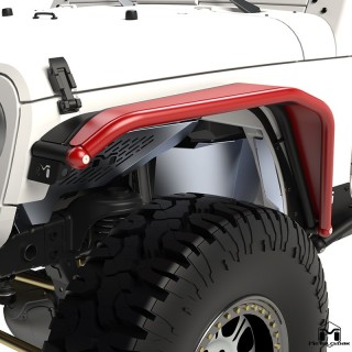 MetalCloak Overline Front Flares 8in, Black Powder Coat, Jeep Wrangler JK