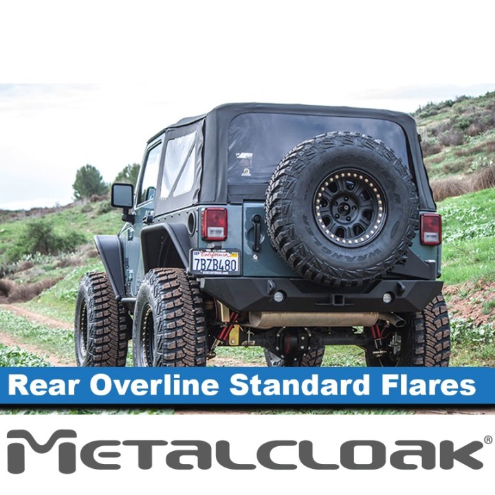 Overline Quick-Release Rear Flares Standard 6in JK MetalCloak 3426 | Szekla4x4