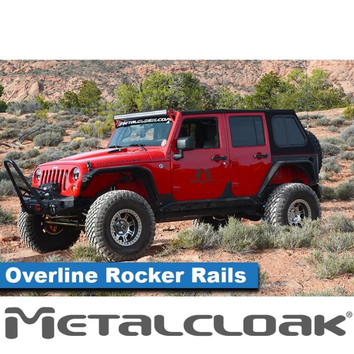 Overline Rocker Rails Rock Sliders JK Unlimited 4-Door MetalCloak 3315 | Szekla4x4