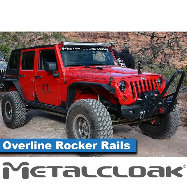 Overline Rocker Rails Rock Sliders JK Unlimited 4-Door MetalCloak 3315 | Szekla4x4