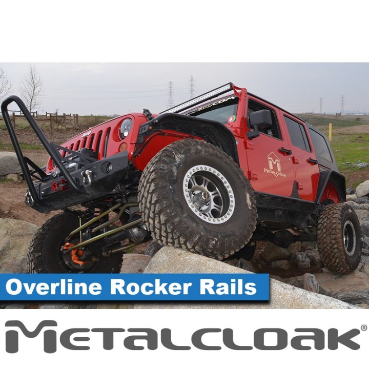Overline Rocker Rails Rock Sliders JK Unlimited 4-Door MetalCloak 3315 | Szekla4x4