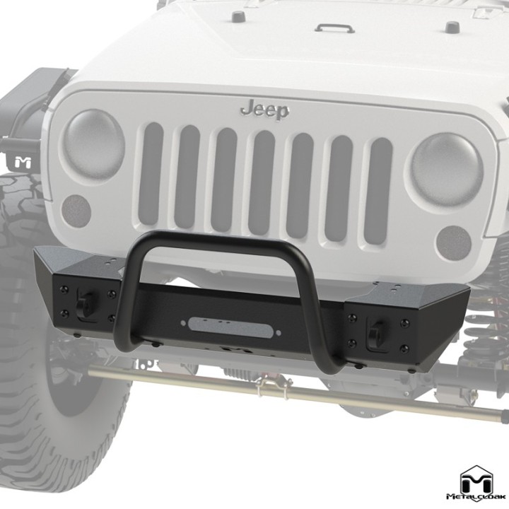 Frame-Built Front Bumper No 1201 Winch Ready Steel Black Powder Coat Jeep Wrangler JK MetalCloak