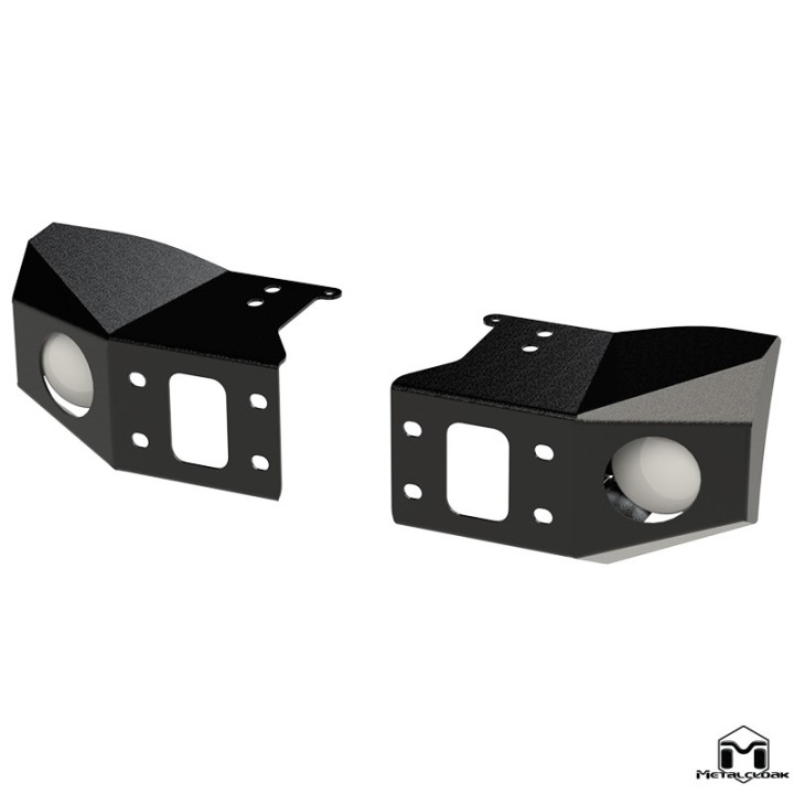 Front Bumper 49in Light Caps 1/8in Steel Black Powder Coat Jeep Wrangler JK JL Gladiator JT MetalCloak