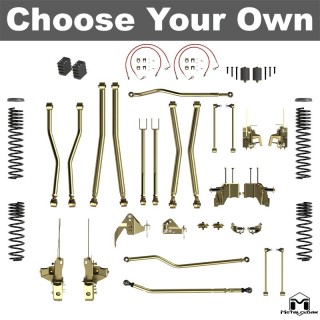 Long Arm Suspension and Lift Kit 4.5in 4-Link Long Arm Duroflex True Dual Rate Jeep Wrangler JK MetalCloak