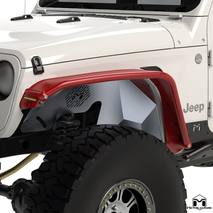 Overland Tube Fenders, Front, Steel, JL/JT METALCLOAK