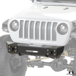 Frame-Built Front Bumper No. 2200, 46" Crawler Caps, JL/JT METALCLOAK