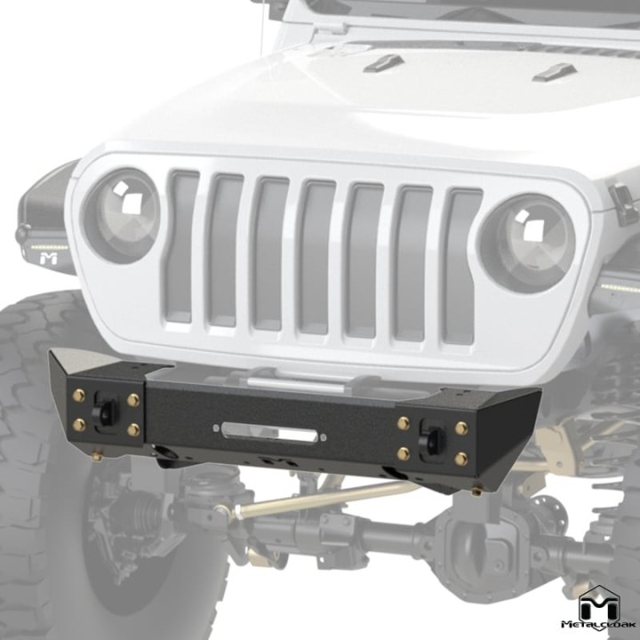 Frame-Built Front Bumper No. 2200, 46" Crawler Caps, JL/JT METALCLOAK