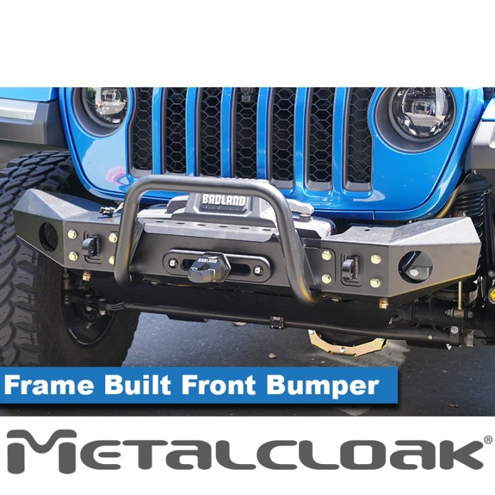 Frame-Built Front Bumper No. 2200, 46" Crawler Caps, JL/JT METALCLOAK - view 3