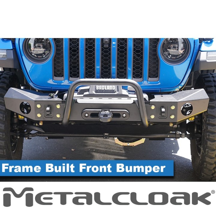 Frame-Built Front Bumper No. 2200, 46" Crawler Caps, JL/JT METALCLOAK - view 4