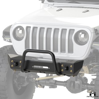 Frame-Built Front Bumper No. 2201, 46" Crawler Caps + Winch Guard, JL/JT METALCLOAK