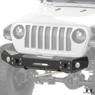 Frame-Built Front Bumper No. 2400, 56" Light Caps, JL/JT METALCLOAK