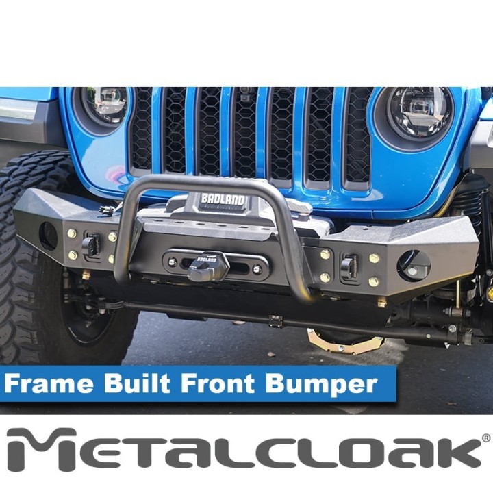 Frame-Built Front Bumper No. 2500, 49" Light Caps, JL/JT METALCLOAK - view 3