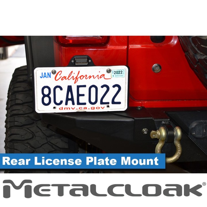 Rear Bumper License Plate Mount, JL Wrangler METALCLOAK - view 2