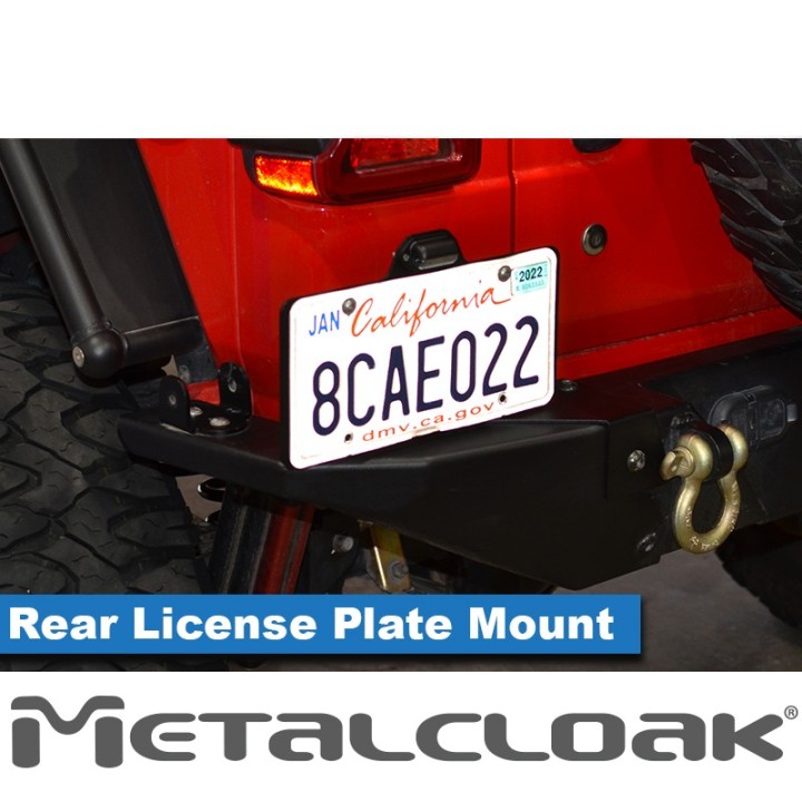 Rear Bumper License Plate Mount, JL Wrangler METALCLOAK - view 3